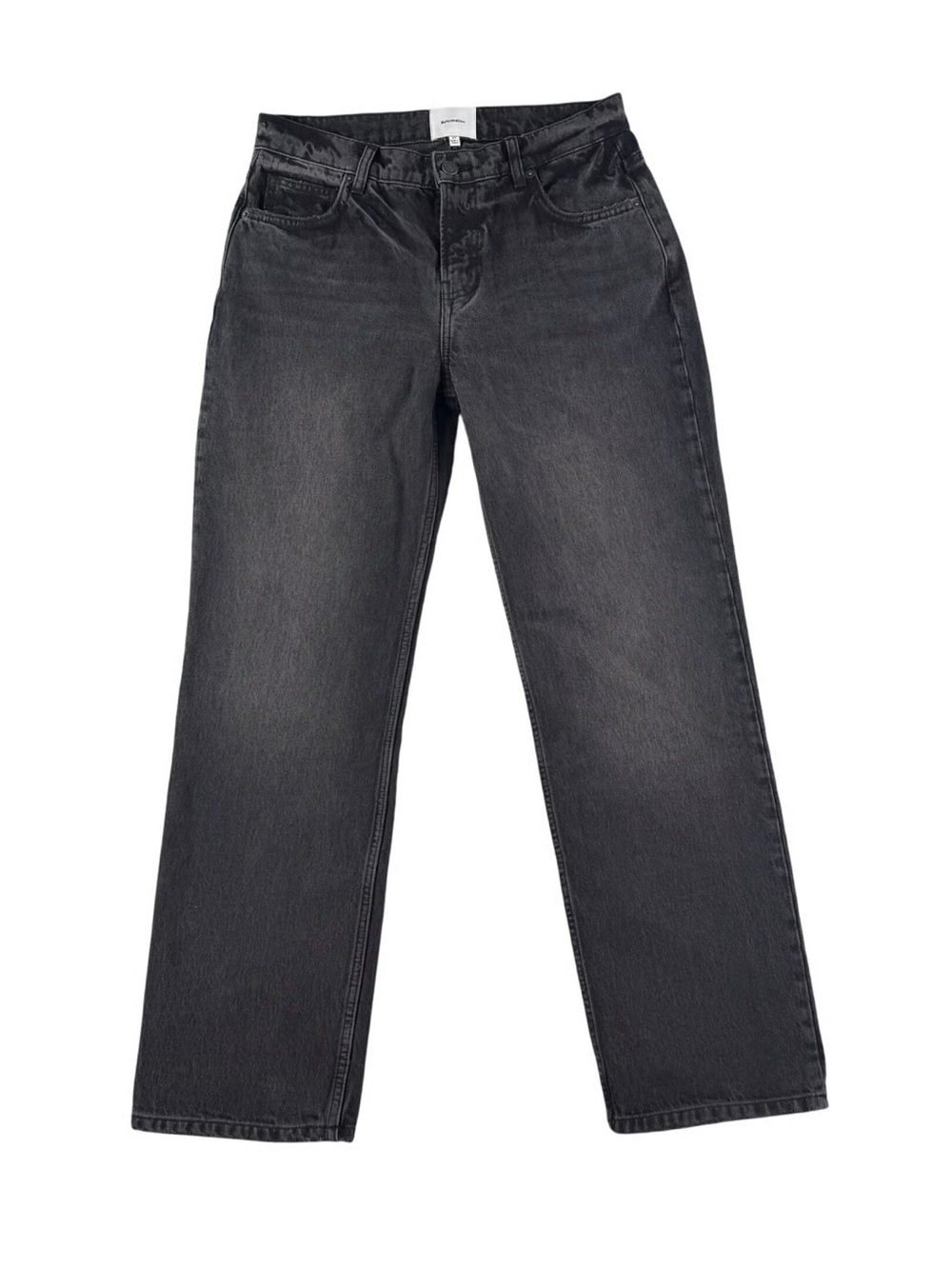 Reformation Abby Low Rise Straight Washed Black Denim Jeans size 30